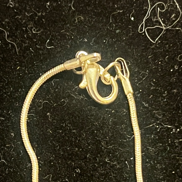 Lot of 2 Sterling Silver 925 Crystal Ball Pendant Necklaces - Orange/white - Picture 7 of 9